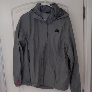The North Face Gray Hooded Rain Jacket